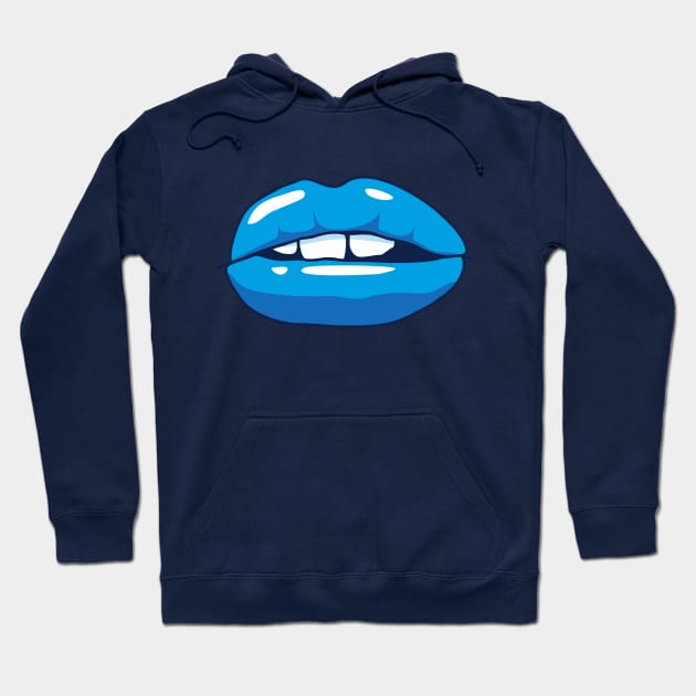 Mouth Blue Lips Hoodie by Jennifer